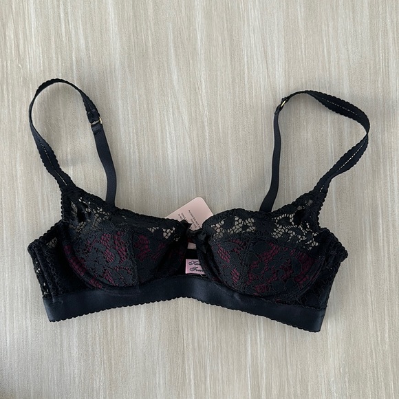 NWT Agent Provocateur Black and Red Bra 32C - Picture 1 of 3